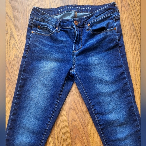 Articles Of Society Womens Dark Wash Denim Jeans 25" Waist Stretch Low Rise - Picture 2 of 12
